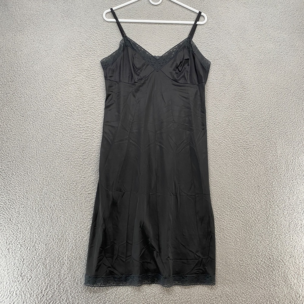 Vanity Fair Midi Slip Dress Womens Medium Vintage USA Made Whimsigoth Lace Y2K